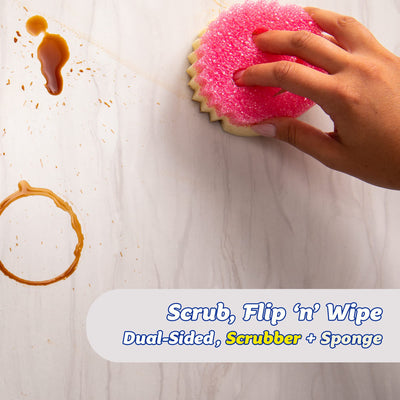 Scrub Daddy Scrub Mommy Putzschwamm, Topfreiniger Küchenschwämme, Putzmittel mit Texturveränderung, kratzfreier Spülschwamm, geruchsresistenter Smiley Schwamm, Geschirrschwamm - 2er-Pack Rosa