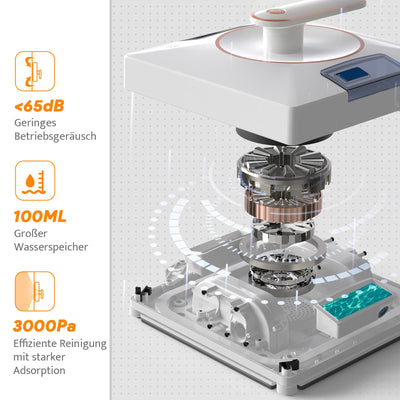 AIRMSEN YW500 Fensterputzroboter, Intelligenter Elektrischer Fensterputzer 3000Pa geeignet zur Glasreinigung, Automatische Wegplanung, Standort Speicher, Kantenerkennung Technologie