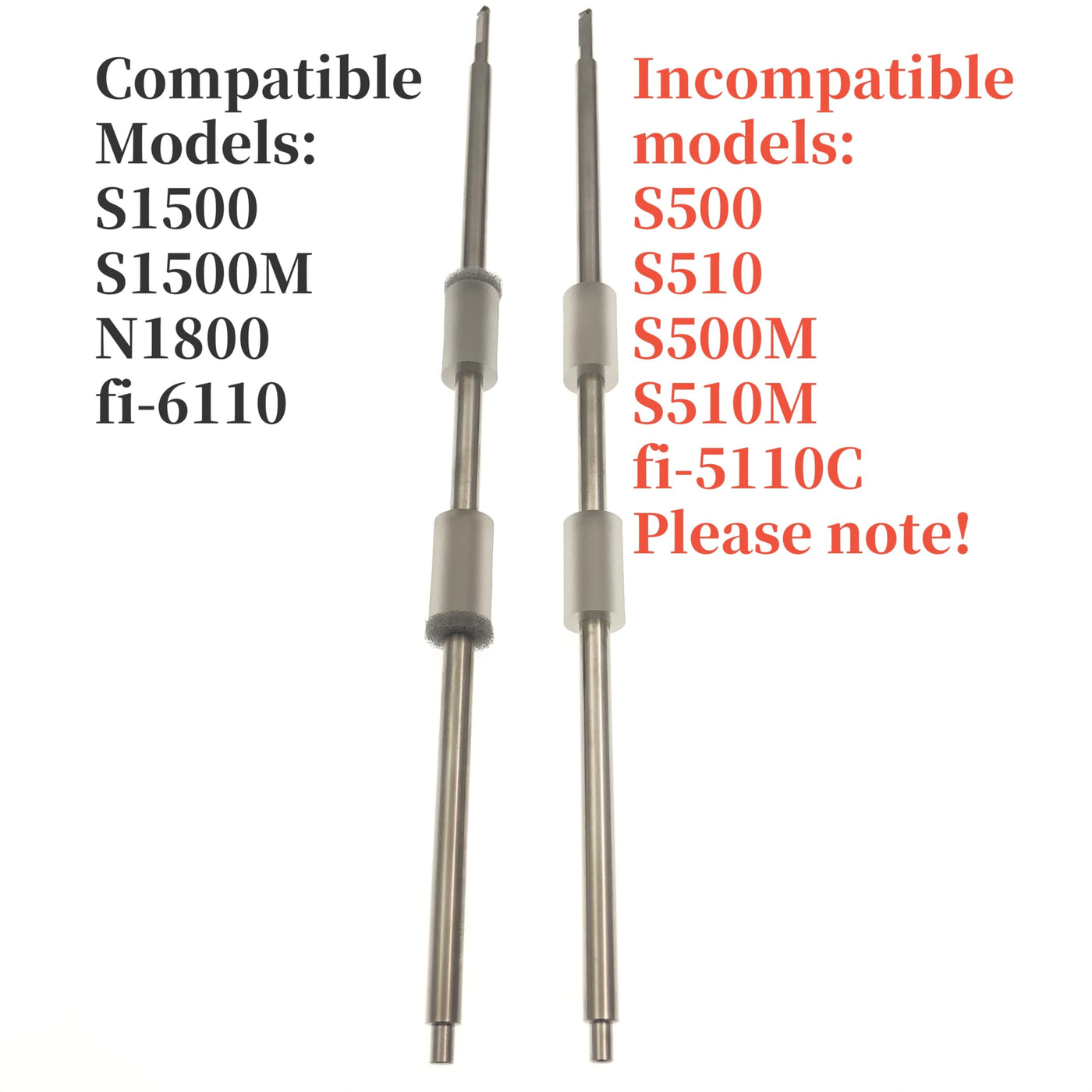 OKLILI PA03586-K983 PA03586-K984 Scanner Papiervorschubrolle & Ausgangsrolle mit Schaft, kompatibel mit Fujitsu S1500 S1500M fi-6110 N1800