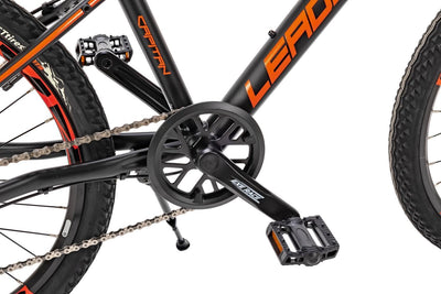 24 Zoll Alu Mountainbike Leader Fox Capitan 8 Gang Scheibenbremsen Schwarz Orange