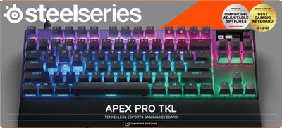 SteelSeries Apex Pro TKL HyperMagnetic Gaming-Tastatur – Die schnellste Tastatur – Anpassbares Ansprechverhalten – OLED-Bildschirm – PBT-Keycaps – USB-C – 2023 Edition – Deutsches Tastatur QWERTZ