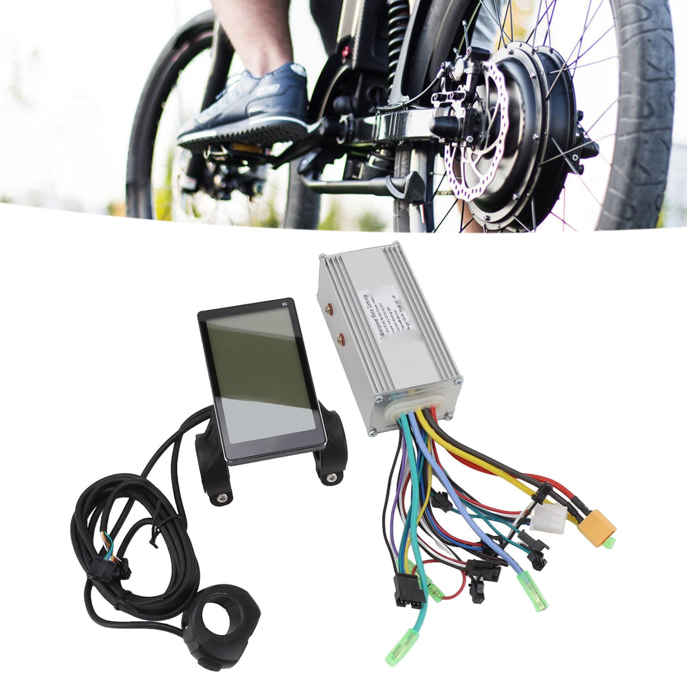 BuyWeek Elektrofahrrad Bürstenloser Motor Controller Kit, 36V 48V 60V 1000W 38A 3 Modus Sinuswellen Controller M5 LCD Anzeigefeld Kit für E-Bike Elektroroller
