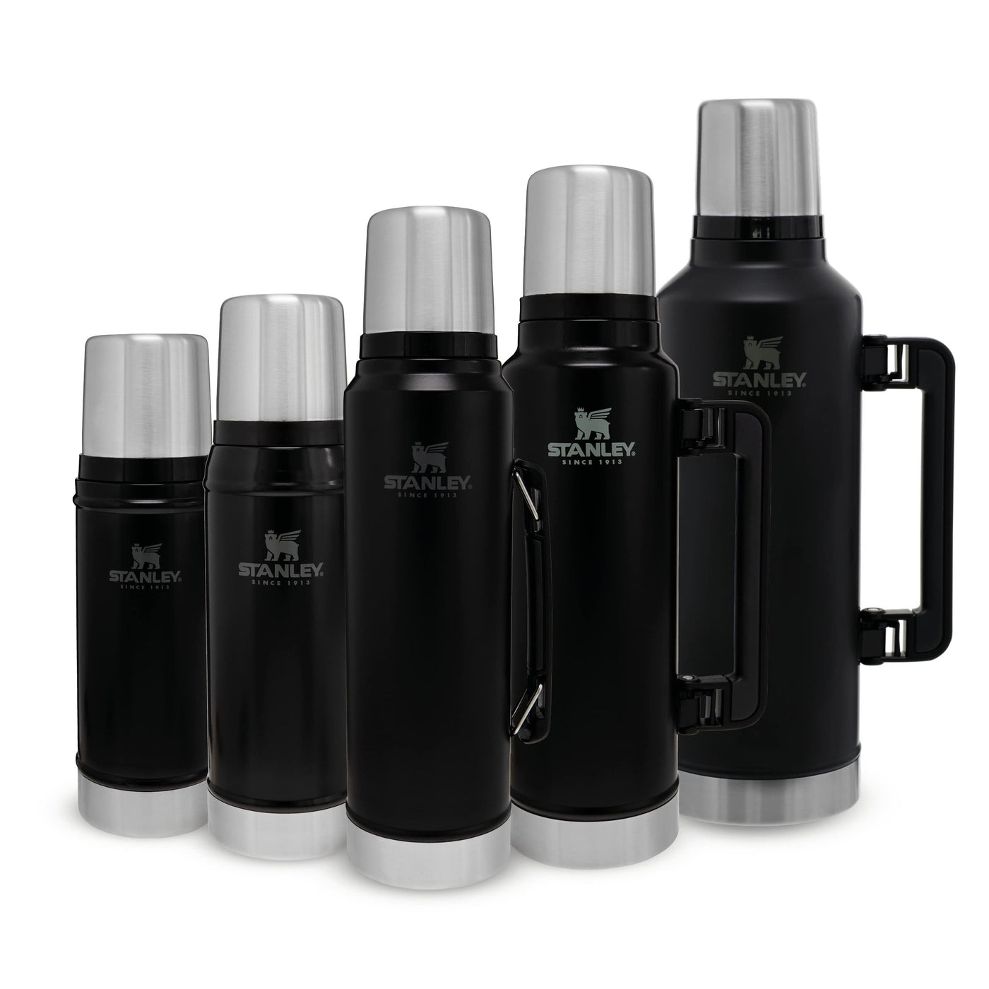 Stanley Classic Legendary Thermosflasche 2.3L - Thermos Hält 48 Stunden Heiß oder Kalt - Edelstahl Thermoskanne - BPA-Frei - Spülmaschinenfest - Matte Black