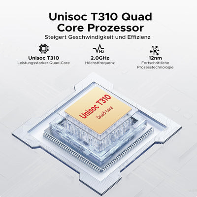 DOOGEE Tab A9 Tablet 10 Zoll Android 15, Tablet mit Tastatur/Stift/Maus/Hülle, 12GB RAM+64GB ROM(TF 2TB), 6580mAh, Unisoc T310, Dual Speaker, 5G WiFi, HD IPS Display, 8MP, GMS, BT5.0, 3.5mm, Face ID