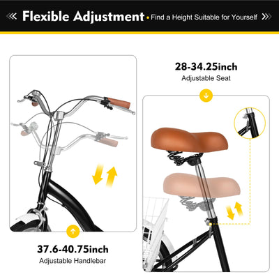 NadineDutol 20 Zoll 1-Gang-Erwachsenen-Dreirad, Senioren-Einkaufs-Dreirad, Cruising-City-Bike Premium-Klapprad geeignet für Outdoor-Sport, Shopping, Freizeit, geeignet für Männer Frauen