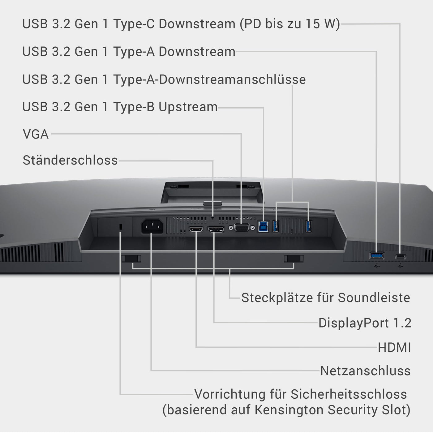 Dell P2725H 27 Zoll Full HD (1920x1080) Monitor, 100Hz, IPS, 5ms, 99% sRGB, USB-C, DisplayPort, HDMI, VGA, 4X USB, 3 Jahre Garantie, Schwarz