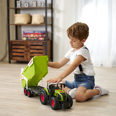Dickie Toys - CLAAS Traktor mit Anhänger (64 cm) - großer Spielzeug-Trecker mit Freilauf-Mechanik für Kinder ab 3 Jahren, Bauernhof-Fahrzeug mit Licht & Sound und vielen Funktionen, 203739004ONL