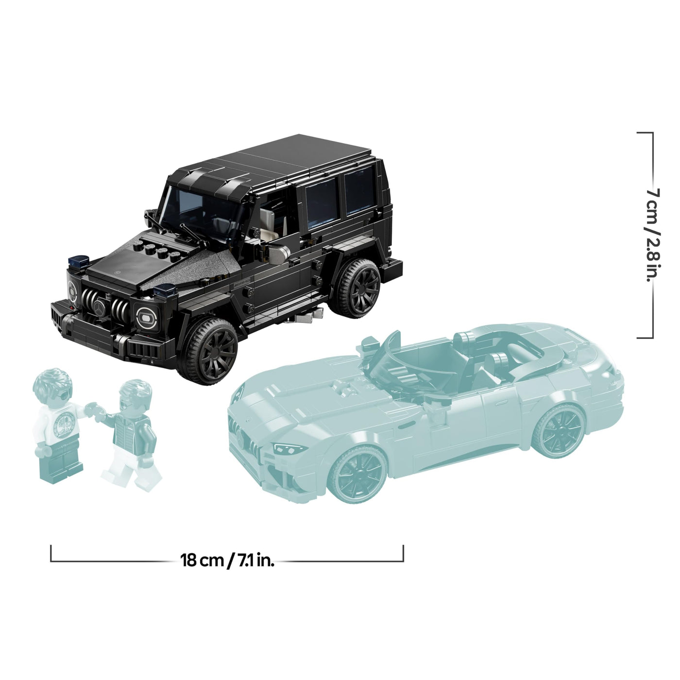 LEGO Speed Champions Mercedes-AMG G 63 & Mercedes-AMG SL 63, Bauset mit 2 Spielzeug Autos und 2 Fahrer Minifiguren, Geschenk für Jungen und Mädchen, Modellauto Set, Rennwagen Spielzeug 76924