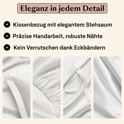 Amqua Mako Satin Kissenbezug (1x) aus ägyptischer Baumwolle 40x40 cm, weiß