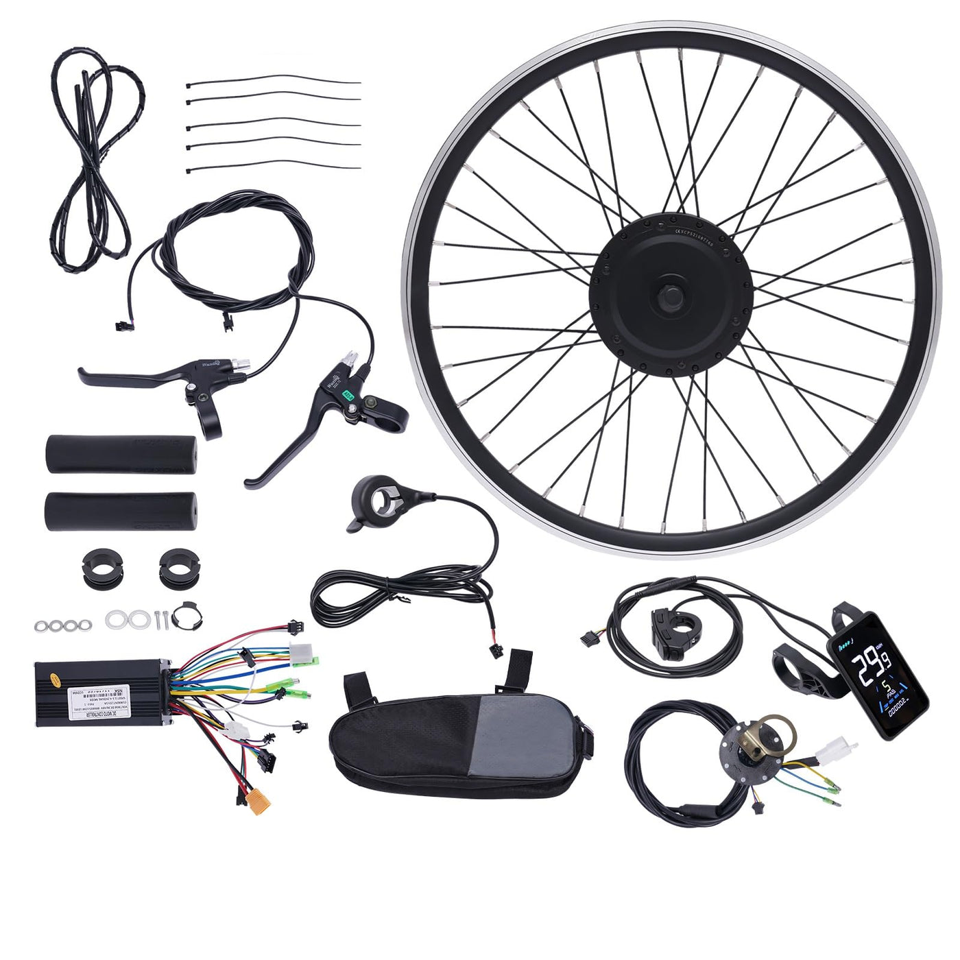 WindWilder 27.5 Zoll E-Bike Umbausatz 36V 500W Vorderrad Elektrofahrrad Umbausatz, Ebike Kit mit LCD Praktisches Display, Elektro-Fahrrad Umbausatz