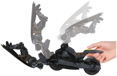 Spin Master Batman Adventures Batcycle - transformierendes 2-in-1 Fahrzeug Motorrad und Gleiter, kompatibel mit 30 cm Batman Action-Figuren, Spielzeug für Kinder ab 4 Jahren