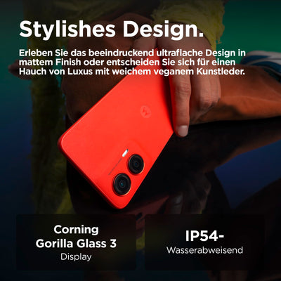 Motorola Moto g55 5G Smartphone (6,49"-FHD+-Display, 50-MP-Kamera, 8/256 GB, 5000 mAh, Android 14) Twilight Purple (Veganes Kunstleder), inkl. Schutzcover [Exklusiv bei Amazon]