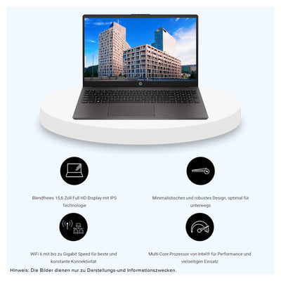 HP 250 G10 Laptop, Intel Core i5-1334U, 16 GB DDR4 RAM, 512 GB PCIe SSD, 15.6" FHD, Intel Iris Xe Graphics, QWERTZ Tastatur, Windows 11 Pro, Anthrazit