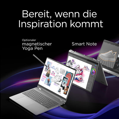 Lenovo Yoga 7i 2-in-1 Laptop | Copilot+ PC | 16" 2.8K WUXGA OLED | Intel Core Ultra 7 | 32GB RAM | 1TB SSD | Intel Arc Grafik | Win11 | QWERTZ | inkl. Yoga Pen | 3 Jahre Garantie Exklusiv bei Amazon