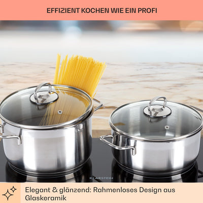Klarstein Glaskeramik Kochfeld, Einbau-Kochfeld mit 2 Platten, 2400 W Elektro Kochfeld zum Kochen, Modernes Glaskeramikkochfeld, Glaskeramik Herdplatte mit 2 Kochfelder, Einbau Kochfeld Keramik