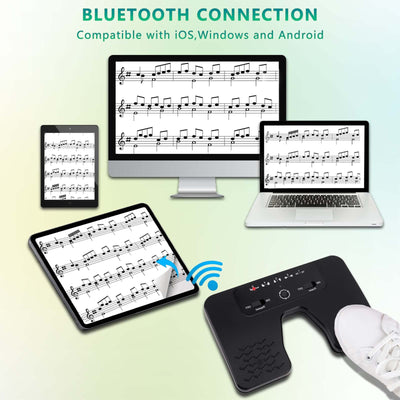 Tavsou Bluetooth Page Turner Pedal für Tablets Smartphones wiederaufladbar lautlos, Modern