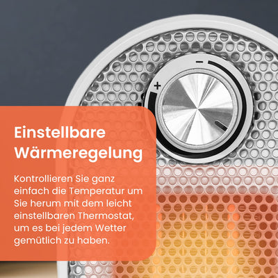 Pro Breeze™ 500W Mini-Keramik-Heizlüfter für den Arbeitsplatz oder Schreibtisch - PTC-Keramik Compact Heizgerät - Weiß