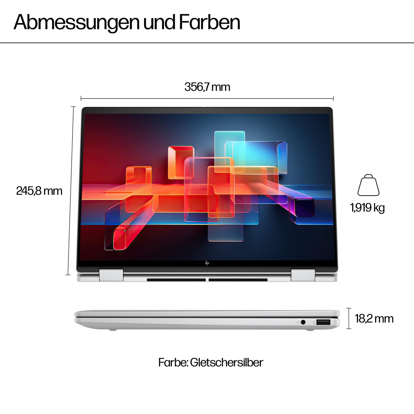 HP Envy x360 2-in1 Convertible Laptop PC | AMD Ryzen 5 8640HS | KI optimiert | 16” WUXGA Touchscreen | 16GB RAM | 512GB SSD | AMD Radeon-Grafikeinheit | Windows 11 Home | QWERTZ Copilot Key | Silber