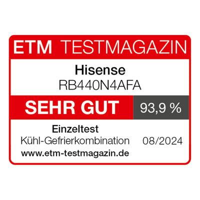 Hisense RB440N4AFA Kühl-Gefrier-Kombination/Höhe 201 cm/Kühlen 178 L/Gefrieren 98 L/LED Beleuchtung, Dark Inox