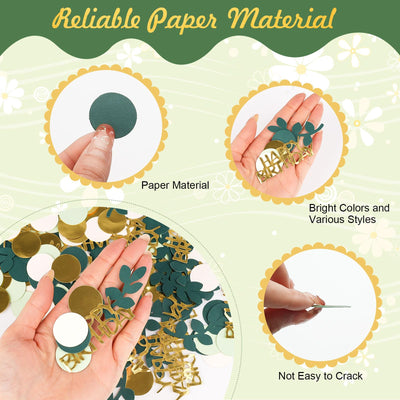 Moosono 200 Stück Konfetti Geburtstag Grün, Streudeko für Party