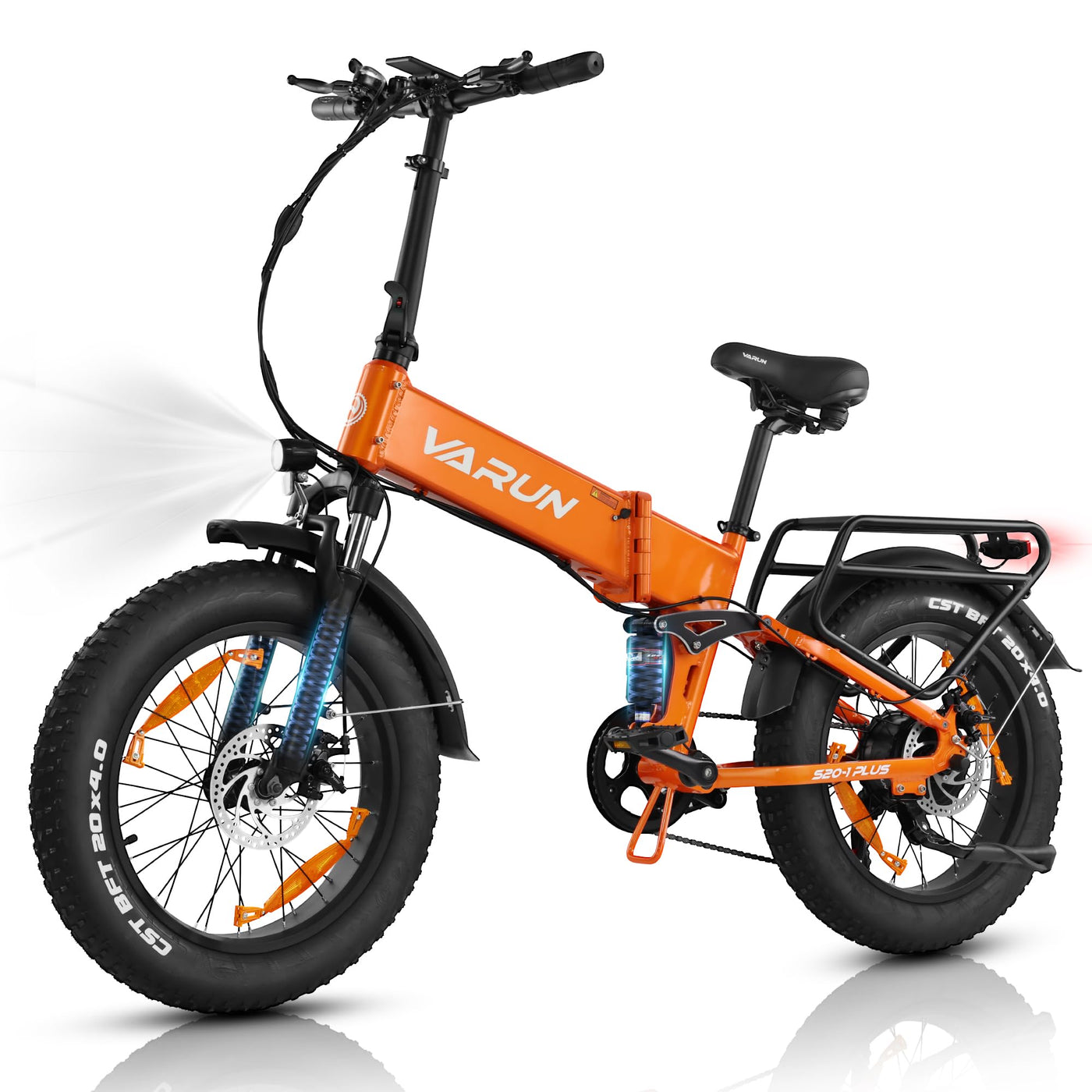 VARUN E Bike Herren und Damen Elektrofahrrad, Faltbares 20 * 4.0 Zoll E-Bike, mit 48V/13Ah Li-Ion Akku, LCD Display, Dual Shock Absorption, Leistung bis zu 100km, MTB