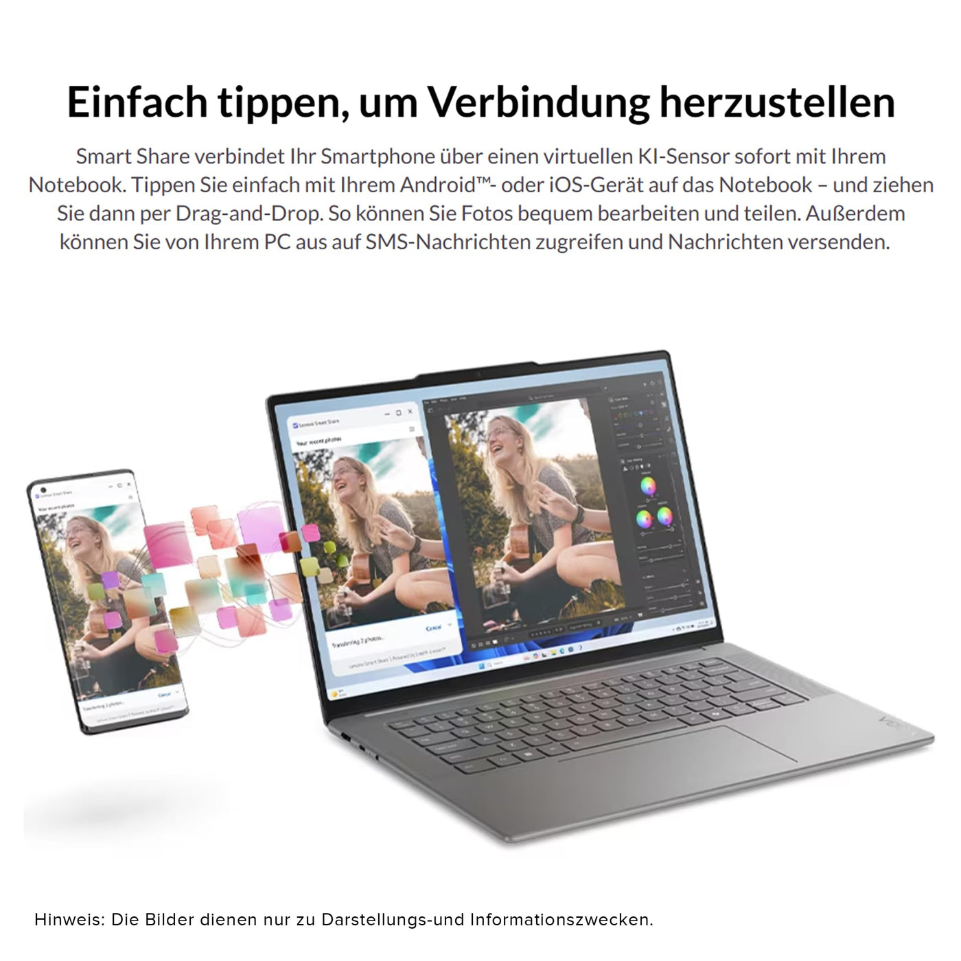 Lenovo Yoga Slim 7i Laptop, Intel Core Ultra 7-258V, 32 GB LPDDR5x RAM, 2 TB PCIe SSD, 15.3" 2.8K Display, Intel Arc Grafik 140V, QWERTZ Tastatur, Windows 11 Home, Luna Grey