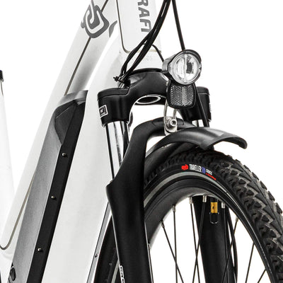 VecoCraft Elektrofahrrad E Bike Athena, Trekking Pedelec für Damen Herren, 28 Zoll Urban Citybike, mit 36V 250W 13Ah Akku 25km/h 100km, Shimano 8-Gang Electric Bike, Weiss
