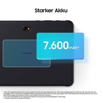 Samsung Galaxy Tab Active4 Pro 5G Enterprise Edition, robustes 10,1 Zoll Android Tablet, 128 GB, 7.600 mAh Akku, Business Tablet, Black