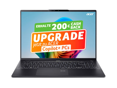 Acer Swift 16 AI OLED (SF16-51-74C3) KI Laptop, Copilot+ PC, 16" WQ2.8K OLED 120Hz Display, Intel Core Ultra 7 256V 16 GB RAM, 1 TB SSD, Intel Arc Grafik 140V, Windows 11, QWERTZ Tastatur