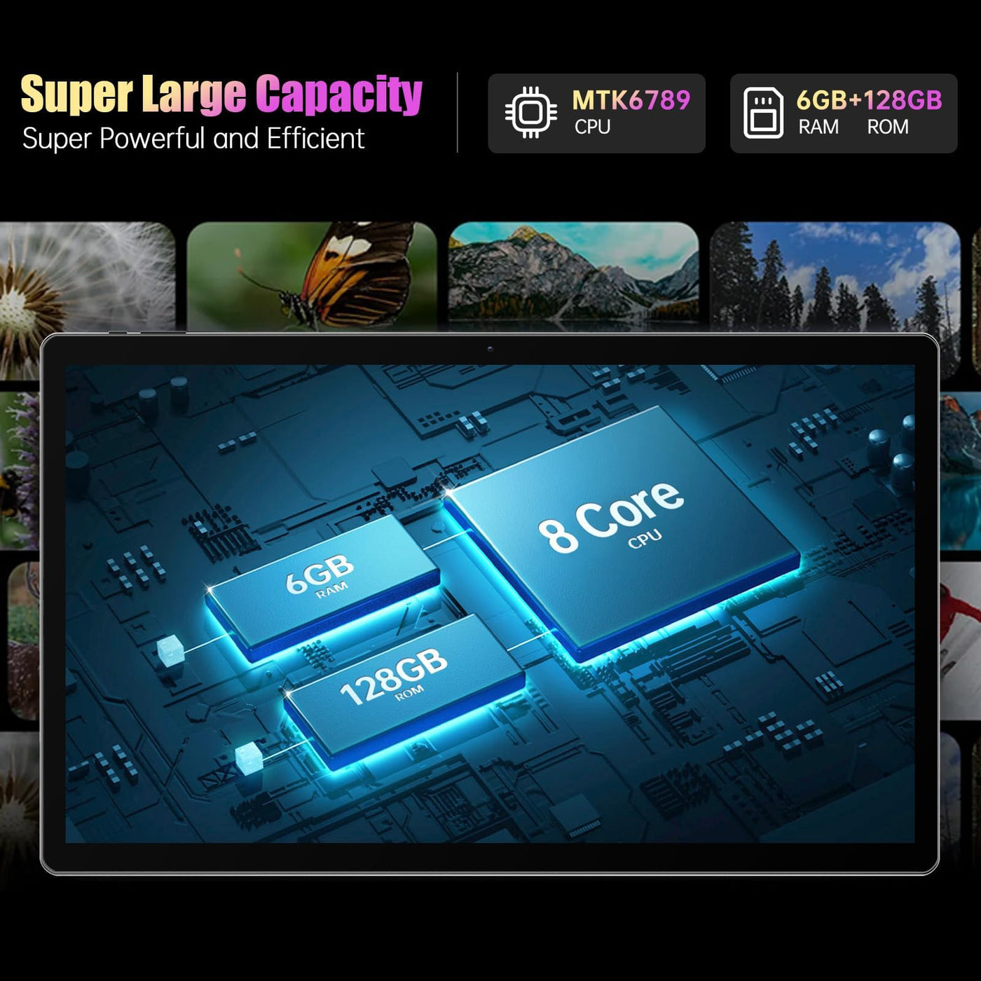 MESWAO 15,6 Zoll Tablet, MES-B3 Android 14 Großes Tablets mit IPS-Display, Helio G99 Octa-Core, 6GB RAM+128GB ROM(1TB TF) Tablett, 12000mah, BT5.0, 2.4G/5G WiFi, 32MP Kamera