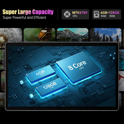 MESWAO 15,6 Zoll Tablet, MES-B3 Android 14 Großes Tablets mit IPS-Display, Helio G99 Octa-Core, 6GB RAM+128GB ROM(1TB TF) Tablett, 12000mah, BT5.0, 2.4G/5G WiFi, 32MP Kamera