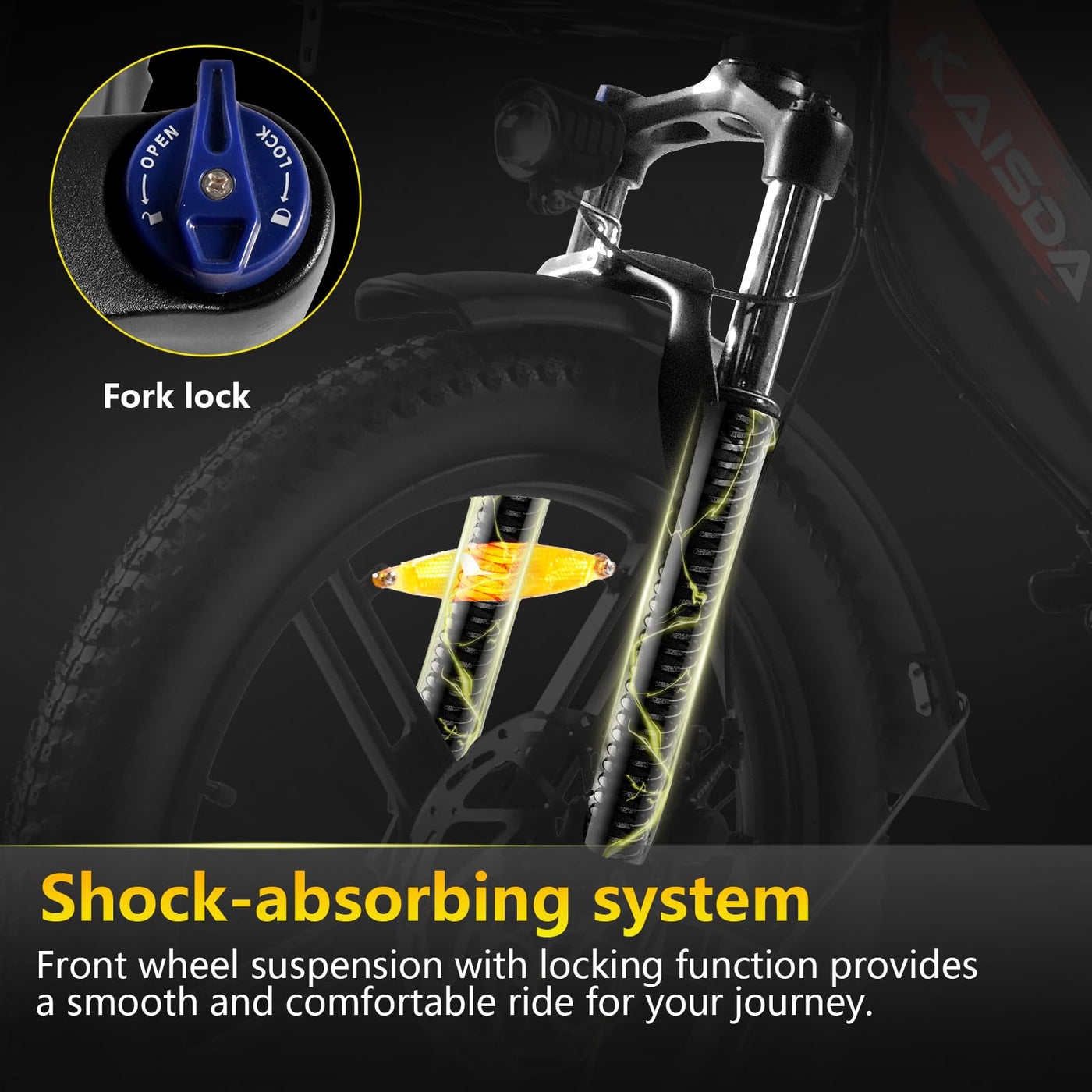 KAISDA E Bike Klapprad 20 Zoll Elektrofahrrad mit 36V 20.8Ah Abnehmbarer Akku,E-Bike 250W Motor bis 100KM,3.0 All-Terrain Fat Tire,7-Gang,LCD-Display Fahrrad für Herren Damen