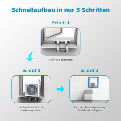 Midea Portasplit Klimaanlage, 4-in-1 Mobile Klimaanlage,Kühlen, Heizen, Entfeuchten, Ventilieren, Kühlen A++/Heizen A+, 12000 BTU 3, 5kW, für Räume bis zu 42 m² / 105 m³,nur 39 dB(A) im Silent-Modus