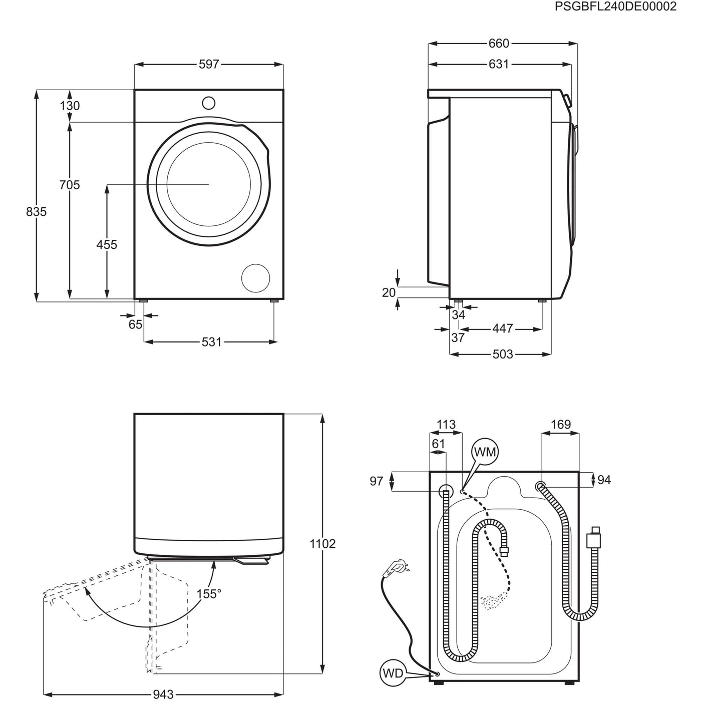 AEG Waschtrockner Serie 8000 PowerCare / 11.0 kg Waschen / 7.0 kg Trocknen/D/energiesparend/Mengenautomatik/Nachlegefunktion/Kindersicherung / 1600 U/min / LWR8E80610