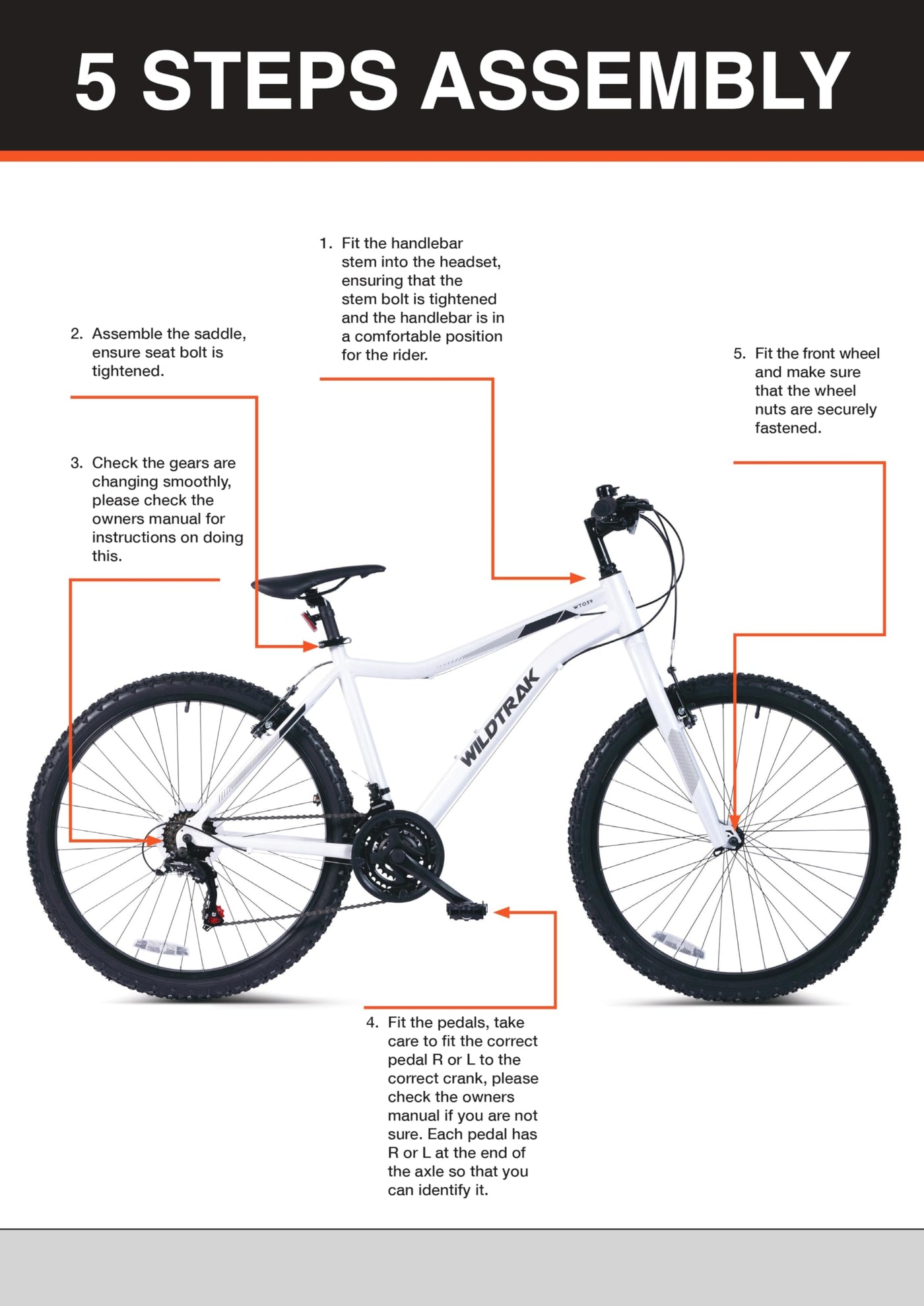 Wildtrak - Stahlfahrrad, Erwachsene, 26 Zoll, 18-Gang - Burgund, Burgundy