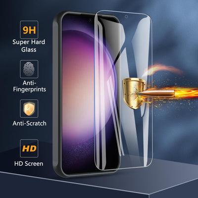 Hülle für Samsung Galaxy S23 FE 5G für Magsafe mit Panzer Schutz Glas, [Schutz in Militärqualität] Stoßfest Magnetisch Handyhülle Samsung S23 FE Case Dünn Outdoor Cover Schutzhülle für S23 FE, Schwarz