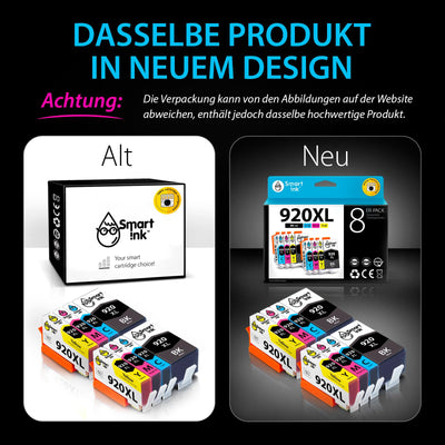 Smart Ink Kompatible Druckerpatronen als Ersatz für HP 920 XL 920XL 8 Multipack (2 Schwarz 2 Cyan 2 Magenta 2 Gelb) kompatibel mit HP Officejet 6000 6500 6500A 7000 7500A Drucker