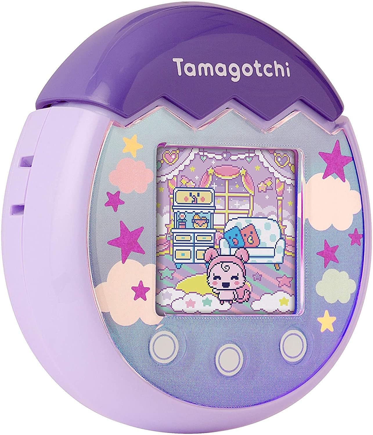 Bandai - Tamagotchi - Tamagotchi PIX - Lila Himmel - virtuelles elektronisches Haustier mit Farbdisplay, Touch-Schaltflächen, Spiele und Kamera - 42912