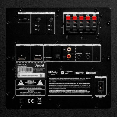 Teufel CONSONO 35 Concept - 5.1 Surround Soundsystem, Komplettsystem Heimkino mit integriertem AV-Receiver, Bluetooth, Dolby Audio, USB-C-Soundkartenfunktion, HDMI ARC CEC für Games, Film und Musik