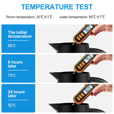 Uootach Thermokanne Isolerkanne 2 Liter, 304 Edelstahl Isolierte Isolierkanne, 24 Stunden Wärmedämmung, für Wasserkocher, Teekannen und Kaffeemaschinen zum Warmhalten von Getränken (Silber)