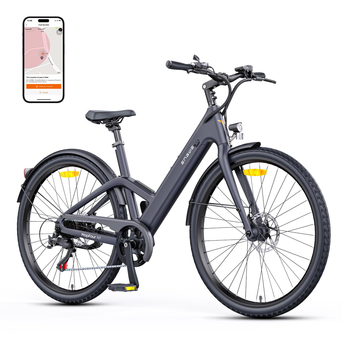 ENGWE E Bike Herren Elektrofahrräder-Ebike mit 36V 10Ah Akku, E Bike mit Drehmomentunterstützung, 7-Gang Getriebe mit APP & Bluetooth, Innenläufermotor bis 100km