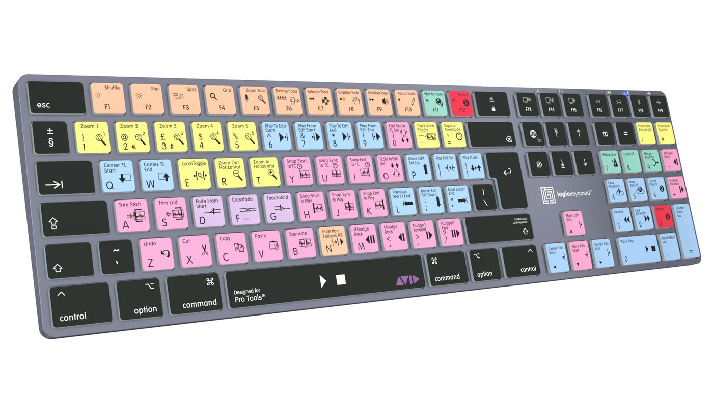 LOGICKEYBOARD Kabellose Hintergrundbeleuchtung "Titan" für das Komponieren in Avid Pro Tools auf Mac • p/n LKB-PT-TM-UK