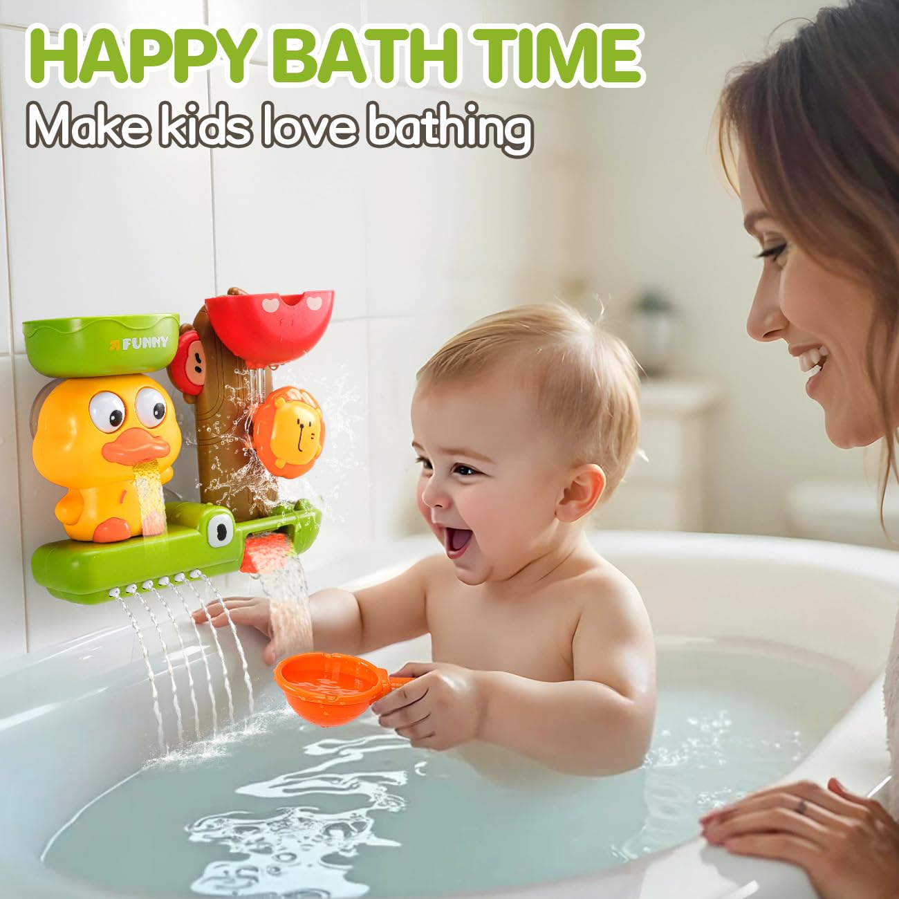 Badespielzeug Baby ab 1 Jahr, Badewannenspielzeug für Kinder 1 2 3 4 Jahre, Kinderspielzeug Babyspielzeug Badewanne Spielzeug, Wasserspielzeug Geschenk Mädchen Junge ab 18 Monate