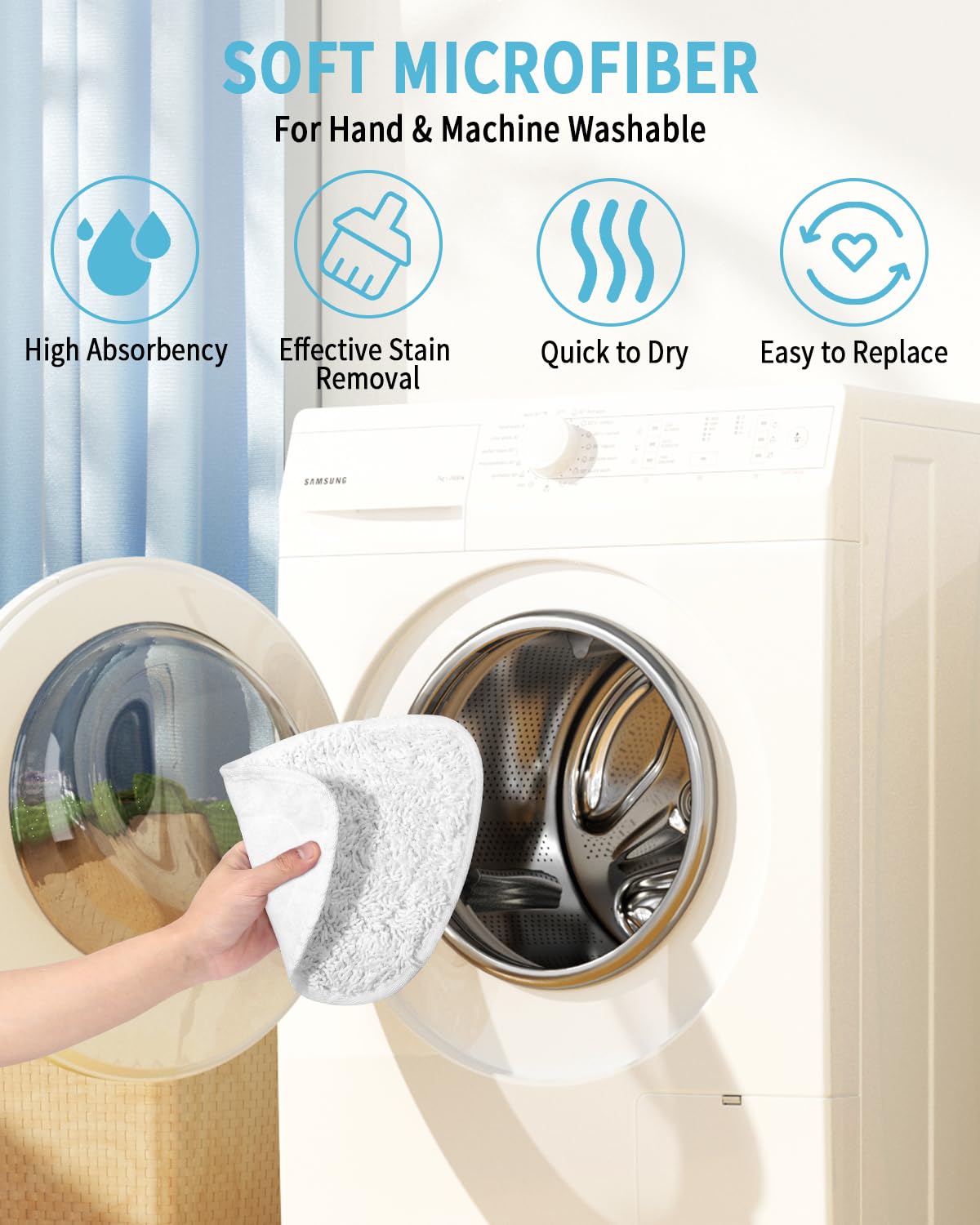 10 Stück für Vileda Dampfreiniger Ersatzbezug, Kompatibel mit Vileda Steam Dampfreiniger, Vileda Steam Plus Dampfreiniger, Mikrofasern Maschinenwaschbar Ersatzbezug für Vileda Steam