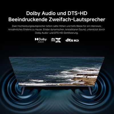Xiaomi F Pro, 32 Zoll (81 cm), QLED, Smart TV, Fire TV, Triple Tuner DVB-C/S/S2/T/T2, Dolby Audio, DTS Virtual:X, DTS-HD, Sprachsteuerung mit Alexa, Kompatibel mit Apple AirPlay