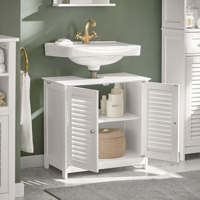 SoBuy® FRG237-W Waschbeckenunterschrank Badschrank Unterschrank Badmöbel in weiß BHT ca: 60x58x34cm