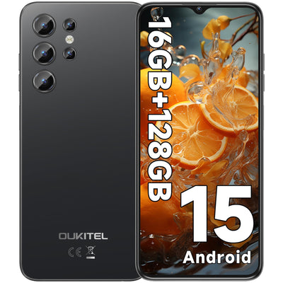 OUKITEL C1 Android 15 Smartphone Ohne Vertrag, 16GB+128GB /1TB Handy Günstig, 6.52" HD+ Handy Ohne Vertrag,5150mAh Simlockfreie Handys, 13MP+5MP, Dual 4G SIM 3 Steckplatz/Fingerabdruck/OTG/3.5mm Jack