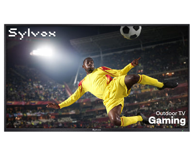 SYLVOX 65" Outdoor Fernseher, 120Hz| 4K Ultra HD | HDR 10 | Dolby Atmos | Google Outdoor TV, WiFi 5G & HDMI 2.1 Wetterfest und IP55 Wasserdicht TV, 1000 Nits Smart Fernseher für Gaming (Modell 2025)