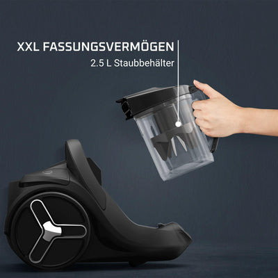 Rowenta RO7B12 Green Force Cyclonic Max, Bodenstaubsauger ohne Beutel, Schwarz/Grün, 2.5 liters, 73 Dezibel