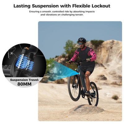 Foride Xtremer 3 29'' E-Bike für Erwachsene, Elektrofahrrad mit 48V 576Wh Akku, Hydraulische Scheibenbremse,120km Reichweite 7 Gang E Bike Herren Damen für Städtische Pendler und Fahrten im Freien